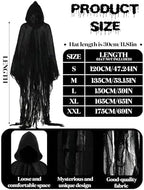 Geyoga Grim Reaper Costume Scary Hooded Cape Witch Costume Hooded Cape for Adult Women Man Cosplay Props