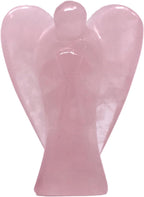 2 Inch Rose Quartz Guardian Angel Figurine Hand-Carved Natural Stone, Known as The Stone of Unconditional Love
