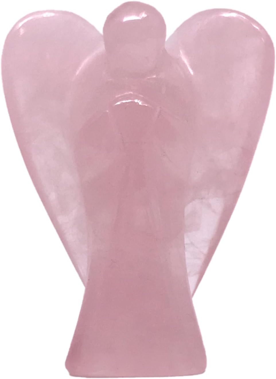 2 Inch Rose Quartz Guardian Angel Figurine Hand-Carved Natural Stone, Known as The Stone of Unconditional Love