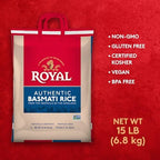 Royal Naturally Aged Authentic Long Grain Indian White Basmati Rice - 15 lbs