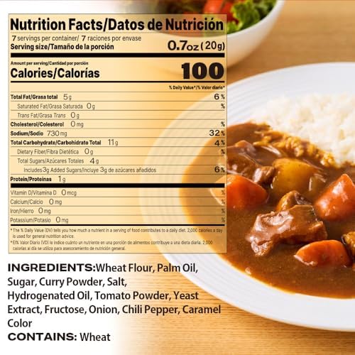 Authentic Japanese Curry Roux Powder – Medium Hot, 12-Spice Blend Sauce Mix, 100% Plant-Based & Vegan Friendly, Rich Umami Flavor for Quick & Easy Japanese Curry Meals, Made in Japan, 5.3oz (150g)