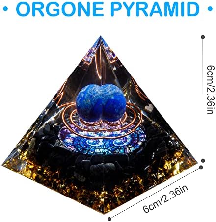 Orgone Crystal Pyramid, Lapis Lazuli Healing Crystal,Orgonite Protection Crystals Energy Generator for Attract Wealth Success and Prosperity