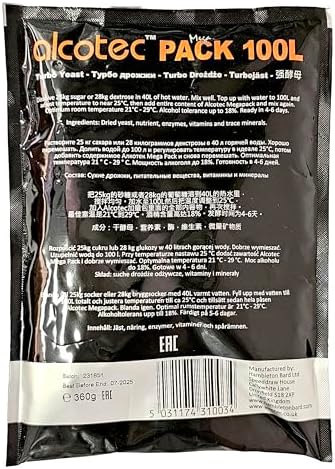 Alcotec Mega Pack 100L Turbo Yeast All in One 18% 4-6 days