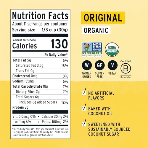 Purely Elizabeth Organic Original, Ancient Grain Granola, Gluten-Free, Non-GMO (3 Ct, 12oz Bags)