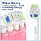 Replacement Toothbrush Brush Heads Compatible with Philips Sonicare Electric Toothbrushes with Click-on System Dupont Bristles for Optimal Plaque Remove, Pack of 10, White