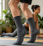 Non Slip Grip Socks for Men Women Crew Grippy Socks for Hospital Pilates Yoga,Gifts for Seniors Elderly