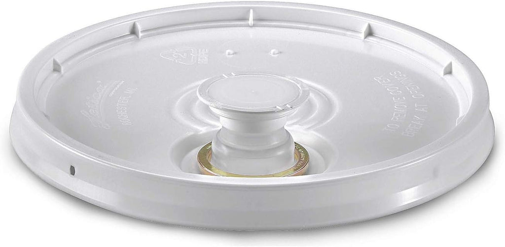 3.5, 5, 6, 7 Gallon White Plastic Snap-on Pail Lid w/ Pour Spout ~ (1 Lid) ~ HDPE (High Density Polyethylene) Utility Bucket Top for Pouring Contents