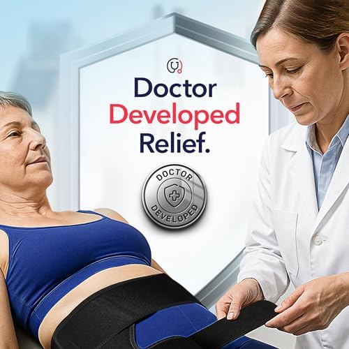 Dr. Arthritis Doctor Developed Strengthening Stabilizing Hip Brace for Men Women,Compression Wrap for Hip Pain,Hips Support Brace,Thigh Supports With Handbook, hamstring brace(LXL, Black)