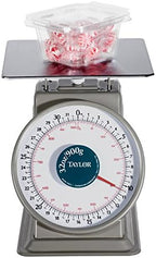 Taylor Precision THD32D Mechanical Scale, Analog, dial Type, 32 oz. x 1/8 oz./900 g x 2 g Capacity, Heavy Duty, top Loading Counter Model, Fixed dial, sloped face, 9" x 9" Stainless Steel Platform