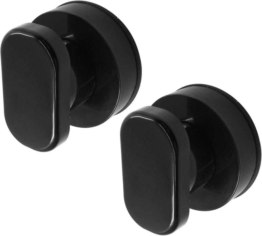 2 Pack Powerful Suction Cup Glass Mirror Door Handle, Refrigerator Drawer Bathroom Suction Cup Wall Armrest, Bathtub Shower Handle Kitchen Drawer Cabinet Knob Suction Cup, Black
