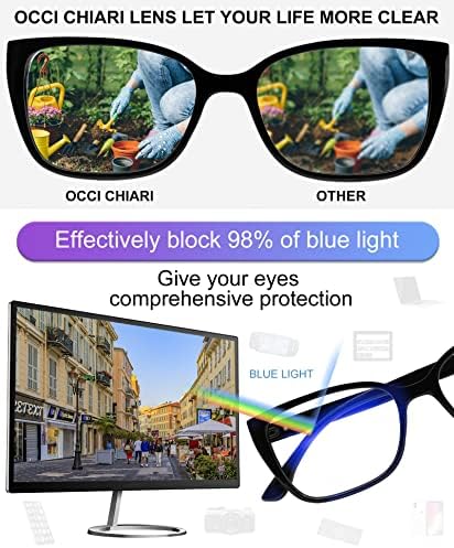OCCI CHIARI Blue Light Blocking Reading Glasses Women Large Reader