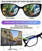 OCCI CHIARI Blue Light Blocking Reading Glasses Women Large Reader