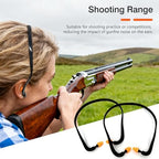 Banded Earplugs for Shooting Range (4 Pcs, Orange) – Reusable Silicone Hearing Protection with Neck Band, 22dB Noise Reduction for Work, Sleep & Concerts