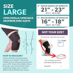 BraceAbility Open Patella/Open Back Neoprene Knee Sleeve | Water-Resistant Athletic Compression Knee Brace for Swimming, Wakeboarding, Scuba Diving, Surfing, Waterskiing and Other Sports (Large)