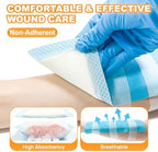 Carbou Super Absorbent Wound Dressing Pads 4"x 8", 10 Individual Pack, Non Adhesive Absorbent Bandages for Wound Care, Soft Highly Absorbent Dressing, Non Stick Gauze Pads for Wounds