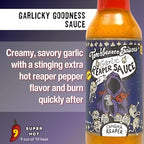 Torchbearer Sauces Garlic Reaper Sauce, 5oz Garlic & Carolina Reaper Hot Sauce, Heat Level 9 - Featured on Hot Ones - All Natural, Extract-Free, Made in USA