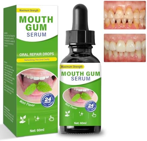 Gum Restore Drops, Gum Repair for Receding Gums & Stain Removal, Bad Breath Treatment for Adults(Green, 2 Fl Oz)