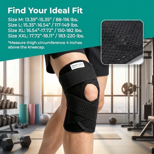 Bareform Meniscus Brace. Relieves Knee Pain And Meniscus Tears, And Provides Patellar Support. Suitable For Running, Squats, Basketball, Fitness, And Other Sports. Sizes M-XXl, Unisex. (XX-Large)