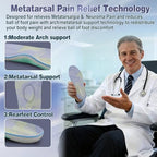 Metatarsal Arch Support Insoles for Men & Women - Comfortable Ball of Foot Pain & Neuroma Pain Relief - Full Size Orthotic Gel Inserts & Air Cushion Heel - No Trimming Needed,Size 6 Men/8 Women