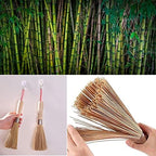 2Pack Traditional Natural Bamboo Wok Brushes, Kitchen Cleaning Brush, Bamboo Kitchen pan Brush, for Cleaning Dishes, Cast Iron Pots, Pans, Vegetables and Sink。