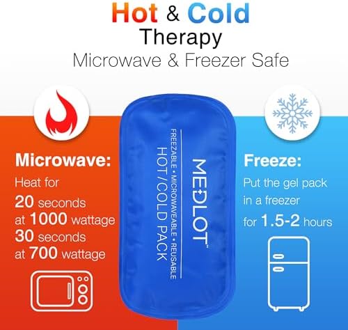 LotFancy Gel Ice Packs, 2pc Reusable Hot Cold Pack for Therapy, Heating Cooling Gel Pad, Pain Relief for Face, Head, TMJ, Wisdom Teeth, Oral Facial Surgery, Sport Injuries, Migraine, Muscle Joint