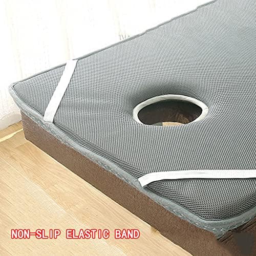Memory Foam Lash Bed Topper with Face Breathing Hole 2" Thickness Massage Table Mattress Topper with Elastic Bands Spa Beauty Bed Sheet Pad Only Bed Not Included,Grey,70x190cm