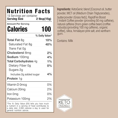 Rapid Fire Keto Coffee 2 Pack, Instant Keto with MCT Oil, Grass Fed Butter & Himalayan Salt – Low Carb Butter Coffee for Energy, Focus, Metabolism Support, Ketosis Lifestyle, 30 Servings, 2 Pack