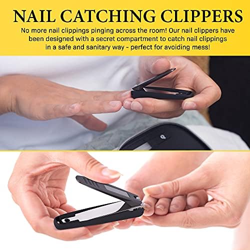 Nail Clipper Set - Nail Clippers for Men/Women - Includes Toenail/Fingernail Clippers, Tweezers, Crystal Nail File - Perfect for Thick Nails - Manicure/Pedicure Tool Kit
