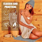 Jiuguva 4 Pcs Sauna Hat Natural Felt Sauna Cap for Men and Women Saunas Accessories Include Felt Hat & Banya Heat Floor Mat Head Insulation Vaporarium for Spa Bench Bath Shower Gift, Gray (19.5'')