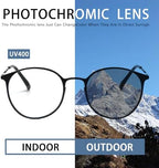 Photochromic Multifocal Progressive Reading Glasses Anti Blue Light Women's Multifocal Sunglasses Turn Blue Reader
