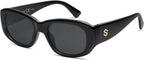 SOJOS Retro Large Rectangle Polarized Sunglasses Womens Mens Vintage Thick Chunky Frame 80s 90s Large Shades SJ2374