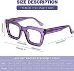 AQWANO Stylish Blue Light Reading Glasses Women, Fashion Oversized Square Designer Readers Computer Eyeglasses