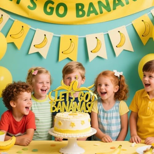 Let's Go Bananas Cake Topper Banana Cake Decorations Banana Party Decorations Banana Decor Banana Birthday Decorations