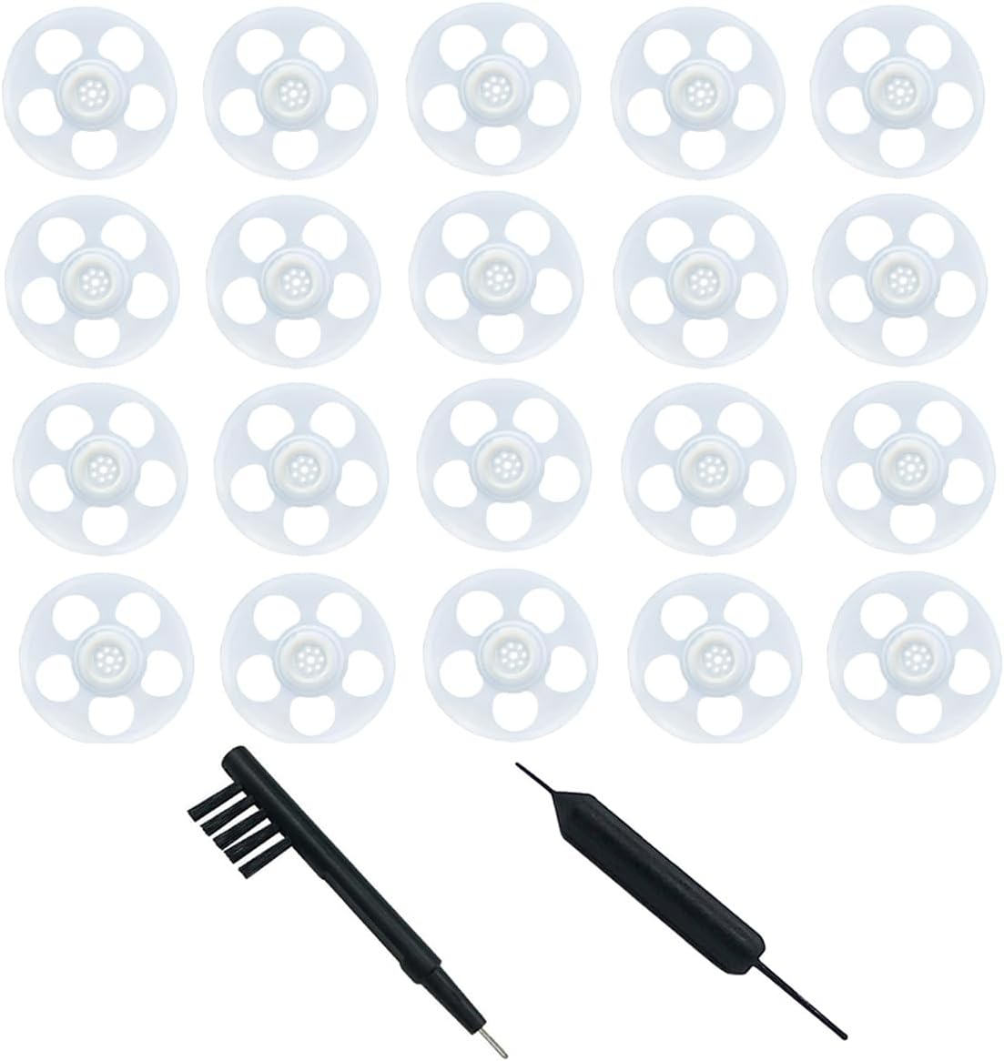 Click Dome 4mm/8mm/10mm Open for Connexx/Siemens/Signia and Rexton RIC Hearing Aids with Cleaning Brush Tools and Carry Case- 20pieces (10MM)