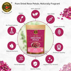 Spice Magic Dried Rose Petals | 100% Natural & Edible Rose Petals I Perfect for Herbal Teas, Desserts, Cupcake Toppings, Crafts and Decoration | Net Wt 2oz (57g)