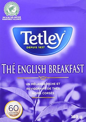 Tetley English Breakfast Tea, 60 Count, 189g/6.7 oz., (Imported from Canada)