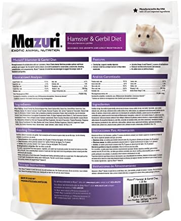 Mazuri Hamster & Gerbil Diet | 1.25 Pound (1.25 LBS) Bag