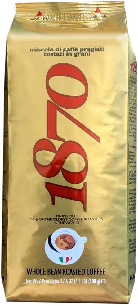 1870 by Caffe Barbera: Mago Whole Bean Roasted Coffee, Aromatic Intense & Fruity 7 Bean Blend by one of the worlds oldest coffee roasters, 150+ years of Roasting over 6 generations, 1.1lb / 0.5kg