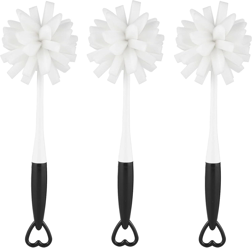 ALINK Bottle Glass Dish Sponge Cleaning Brush with Handle, Pack of 3