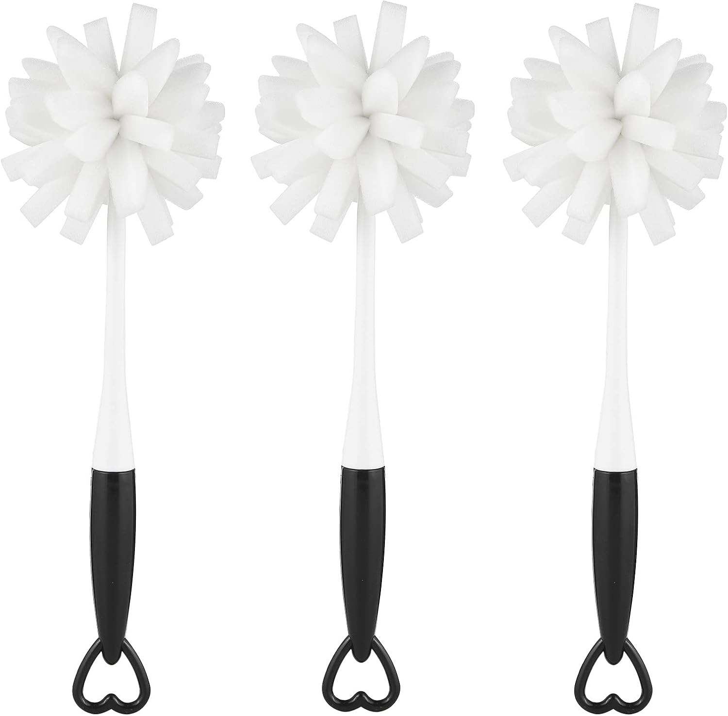 ALINK Bottle Glass Dish Sponge Cleaning Brush with Handle, Pack of 3