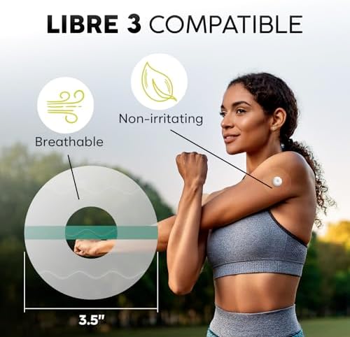 Freestyle 20 Libre 3 Sensor Covers Waterproof – Transparent, Long-Lasting, Easy to Apply and Remove, No Glue on Center, Non-Irritating – Ideal for Sports, Swimming, and Daily Use - PAC3