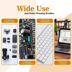 Small Portable Nylon Anti Static Brushes Electronics Computer Keyboard Laptop Cleaning Brush Kit (Black, Set of 8)