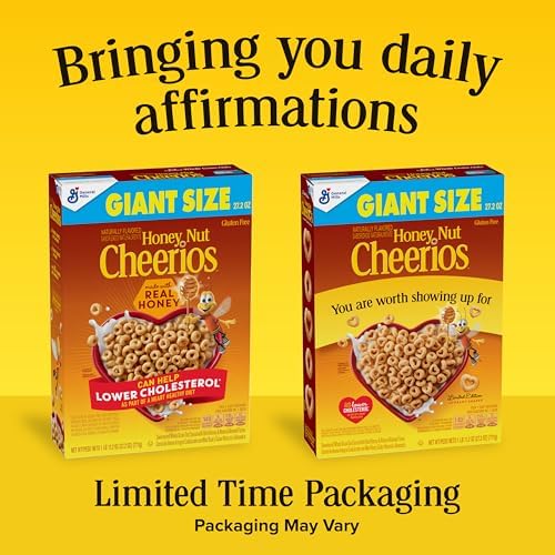 Honey Nut Cheerios, Heart Healthy Gluten Free Breakfast Cereal with Whole Grain Oats, Giant Size, 27.2 oz