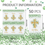 50 PCS God Bless Napkins Baptism Napkins 2 Ply Disposable Paper Hand Towels for Bathroom Religious Decorative Dinner Napkin for First Communion, Christening, Religious Party Decorations