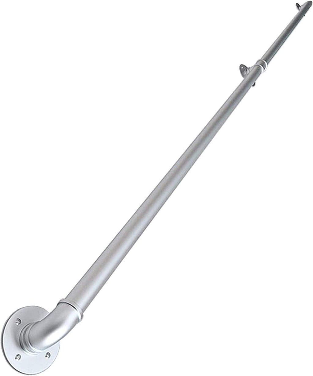 Grab Rail Outdoor, Safety Grab Bar Stair Handrail Banister Rail Support Kit Terrace Window Balcony Parapet Support bar | Industrial Handle Hand Rail, Modern Silver (Size : 6ft/180cm)