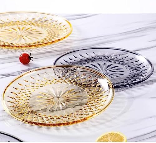 Fruit Bowls 3PCS Acrylic Fruit Plate Plate KTV Commercial Fruit Plate Snack Plate Small Size Candy Plate Home Large Fruit Plate fruit basket (Color : Clear, Size : L)