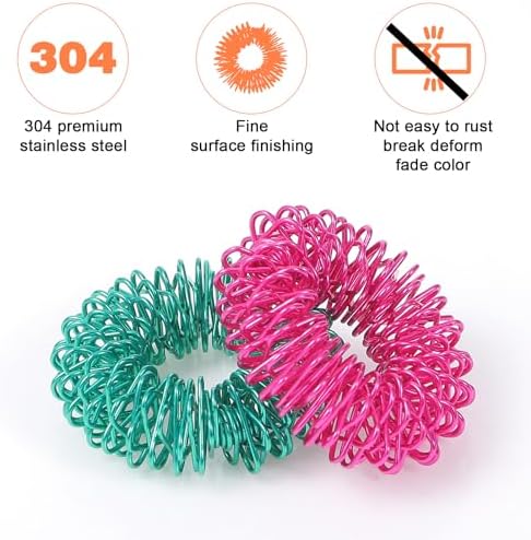 20 Pcs Acupressure Rings, Finger Massager Set Spiky Sensory Rings for Fingers Stress Relief Fidget Sensory Massager for Teens Adults