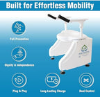 EaseLift Powered Toilet Lift Bedside Commode Kit Incl Electric Height Adjustable Elevated Seat Riser 440lbs Capacity Rechargeable Battery Incl