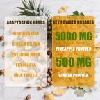Pineapple Ginger Shots, Ginger Powder | Turmeric Supplement, Magnesium, Vitamin C, D, B12 | Digestive Health & Antioxidant | Gluten Free, Non-GMO | 6.35 Oz, Spoon Provided