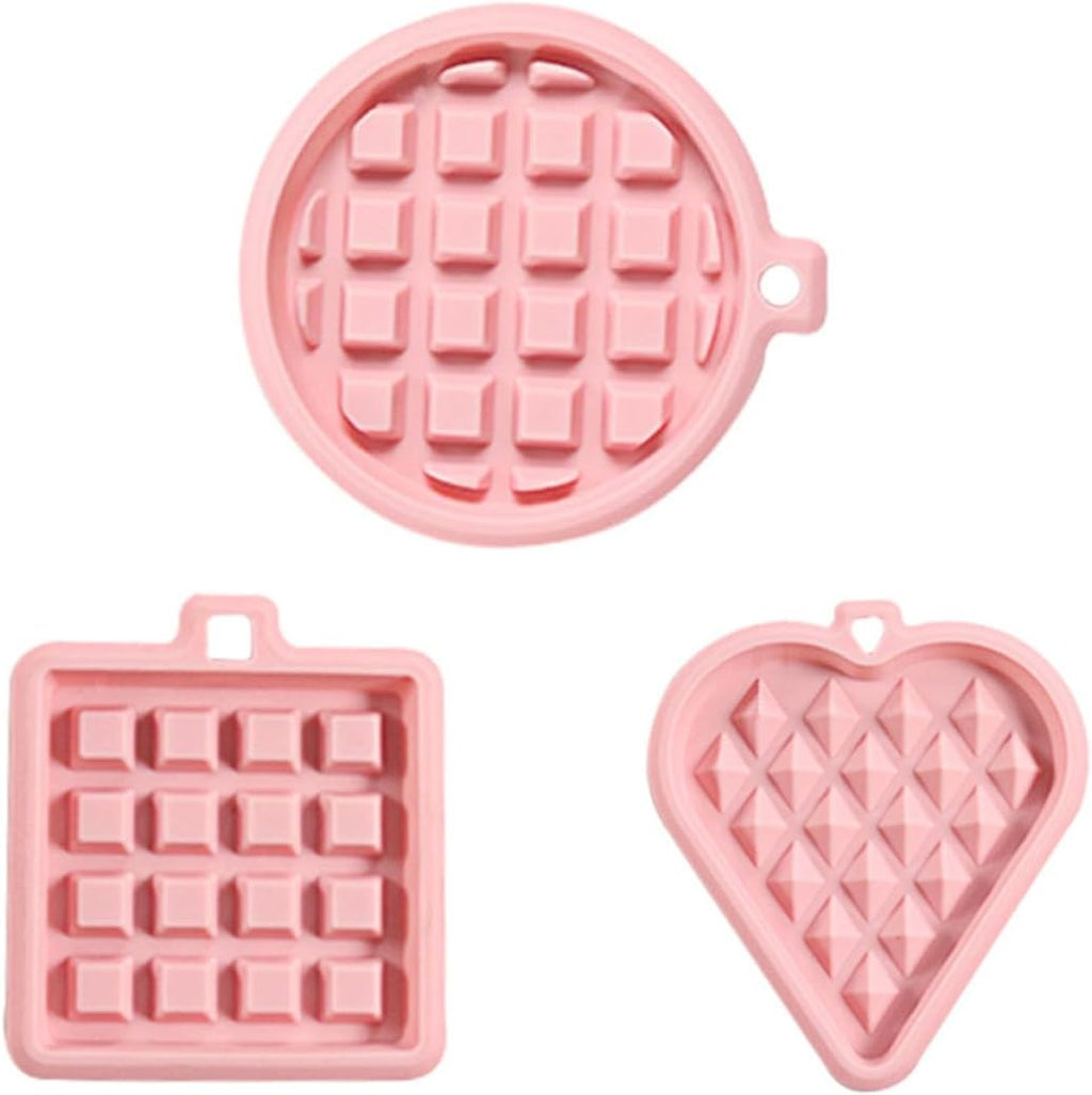 3pcs Silicone Waffle and Cake Mold Set DIY Baking Tool, Heart, and Square Shapes Non-stick Food-grade Silicone for Home Kitchen Dessert Baking Random Color